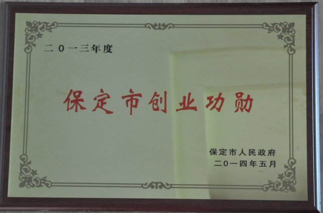 李曉恩董事長榮獲“2013年度保定創業功勛”稱號